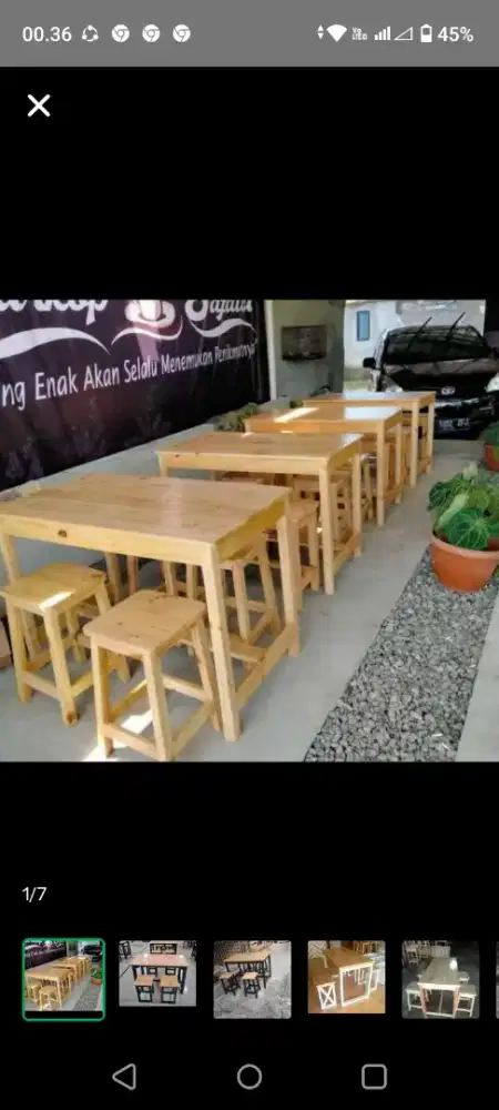 Meja makan jati Belanda satu set