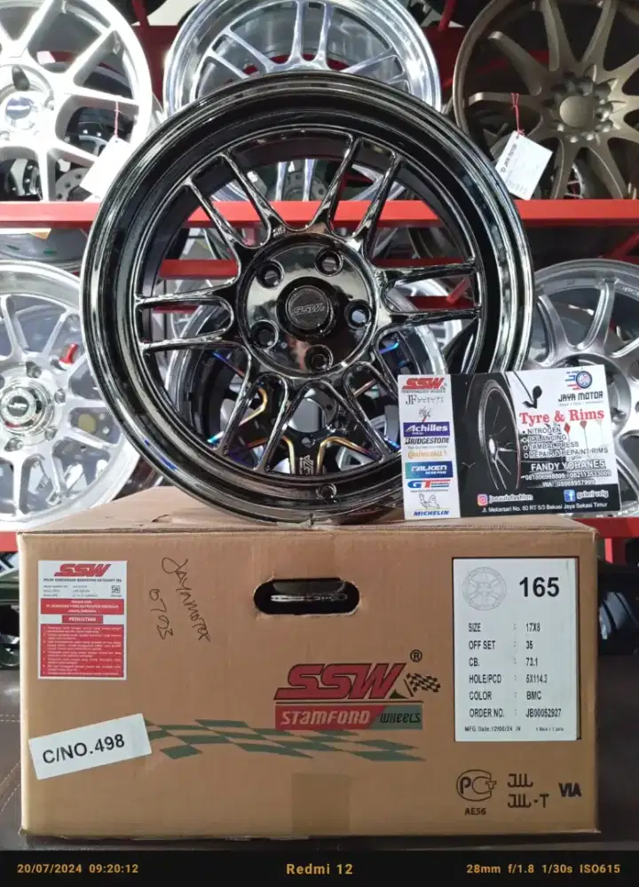 Velg ssw rpf1 r17 5x114.3 lbr8 et35 black chrome
