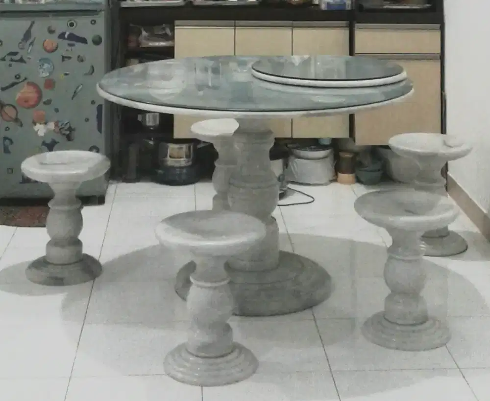 Meja Makan Marmer Asli Lampung