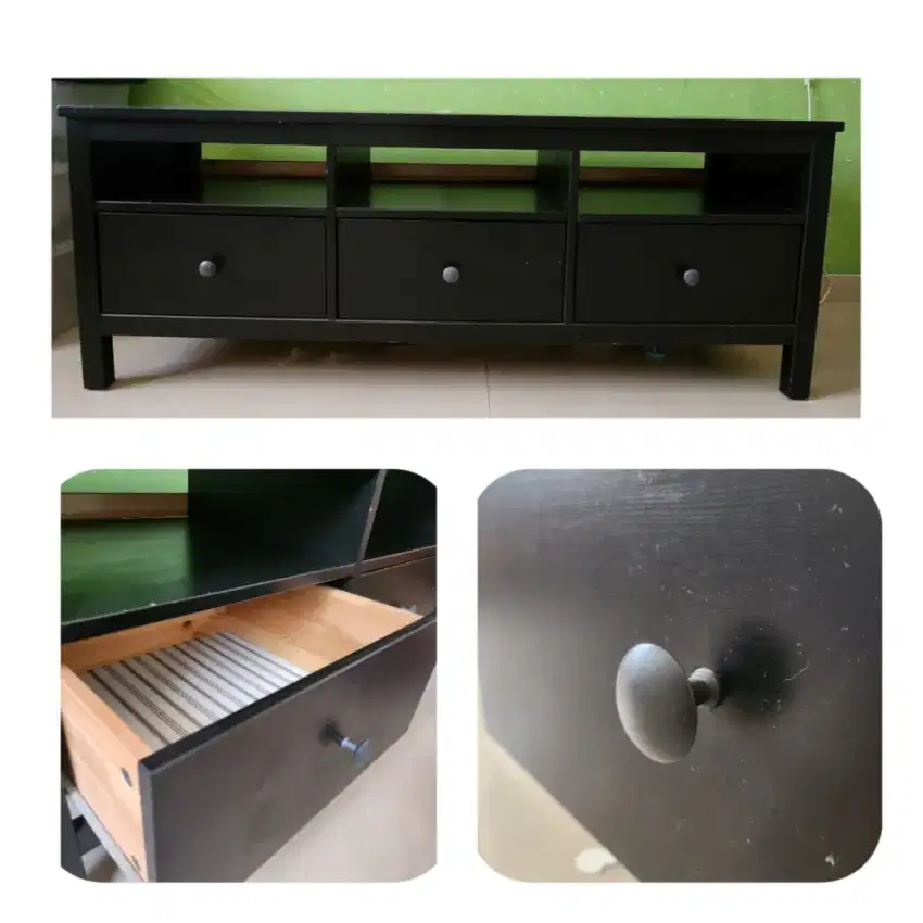 Turun Harga - IKEA Hemnes Meja TV warna Hitam