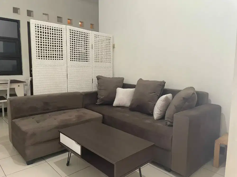 Sofa set model L bonus bantal tanpa meja