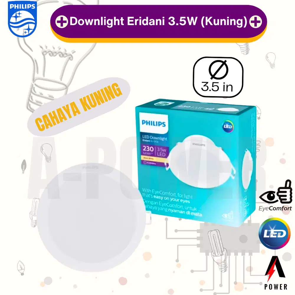 Philips - Downlight LED Eridani 3.5W (Kuning)