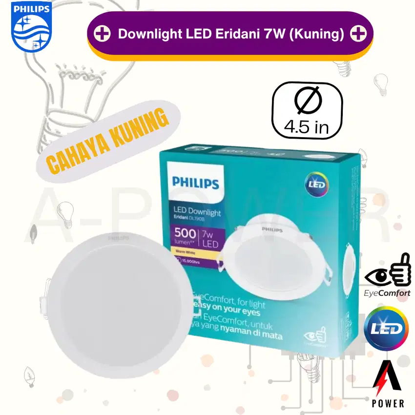 Philips - Downlight LED Eridani 7W (Kuning)