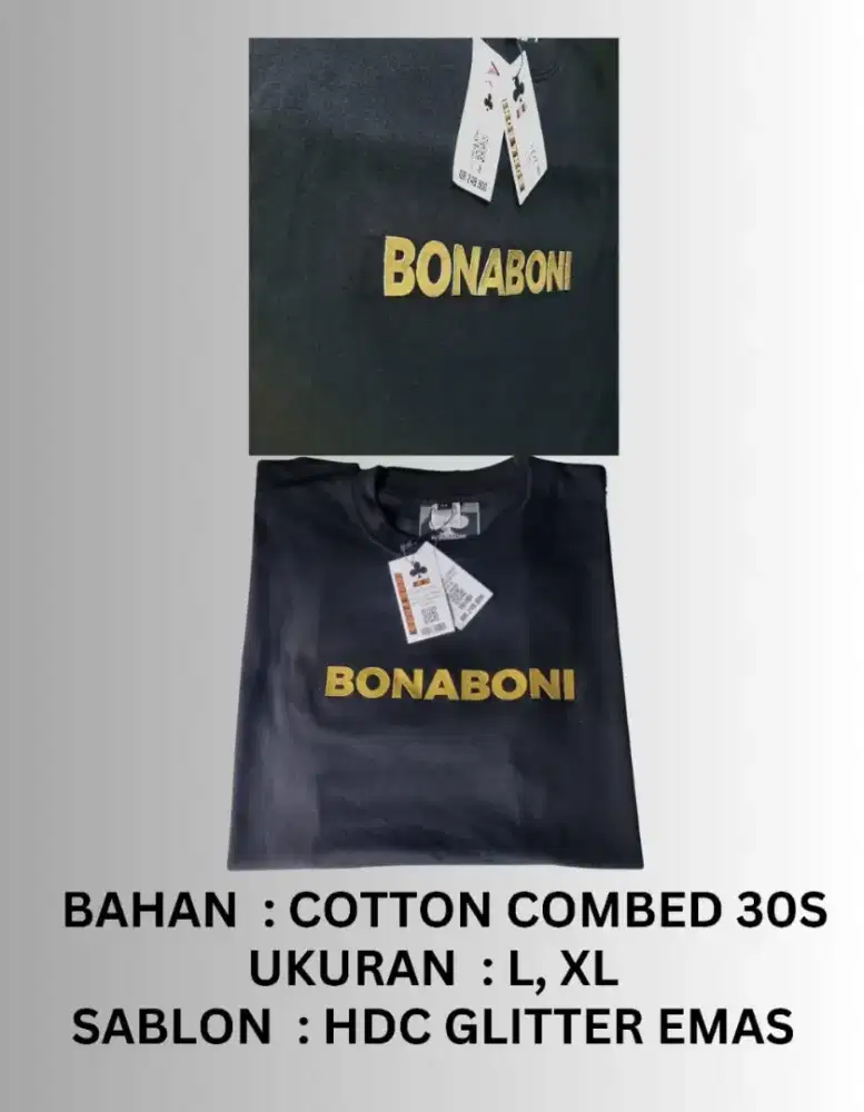 Kaos Branded HDC Glitter Emas Unisex