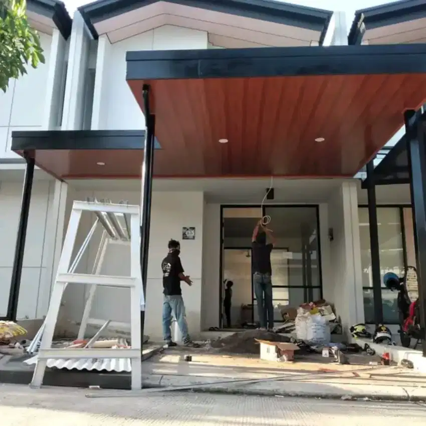 Kanopi gudang, kanopi Baja Ringan Spandek, Alderon dan Solartuff