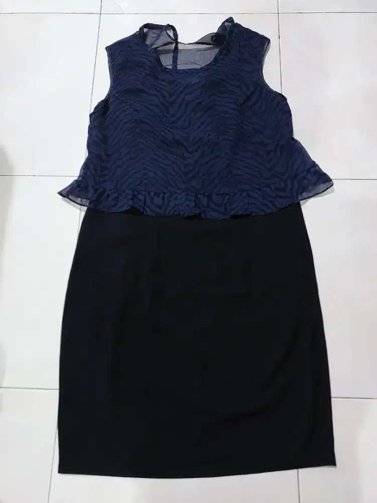 Dress anak perempuan remaja bagus biru dongker/baju bangkok