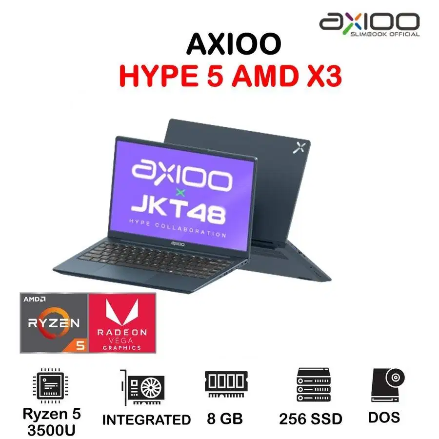 LAPTOP AXIOO HYPE 5 AMD X3 RYZEN 5 3500U 8GB 256GB DOS / Win