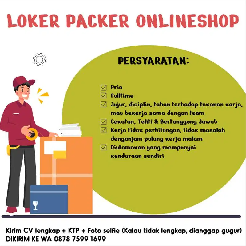 LOWONGAN PACKER ONLINESHOP