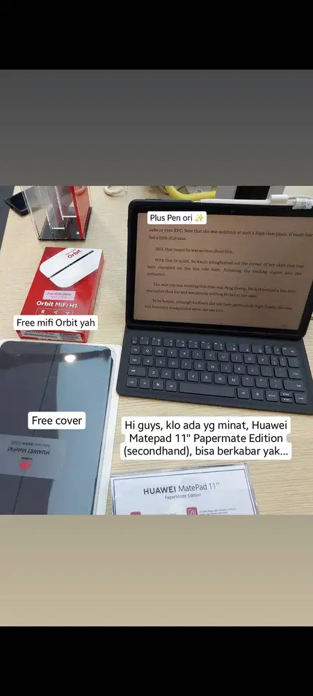 Huawei Matepad 11 Papermate plus pen dan cover