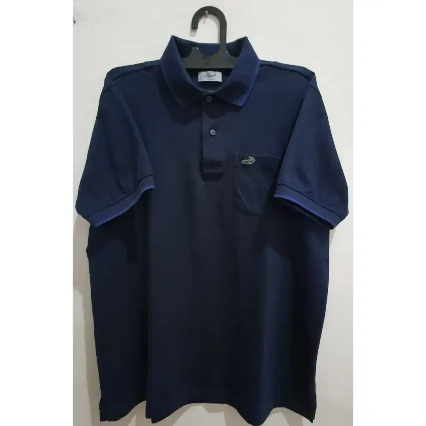 kaos polo pria original crodcodile CRCOLE midnight blue size L 57x78