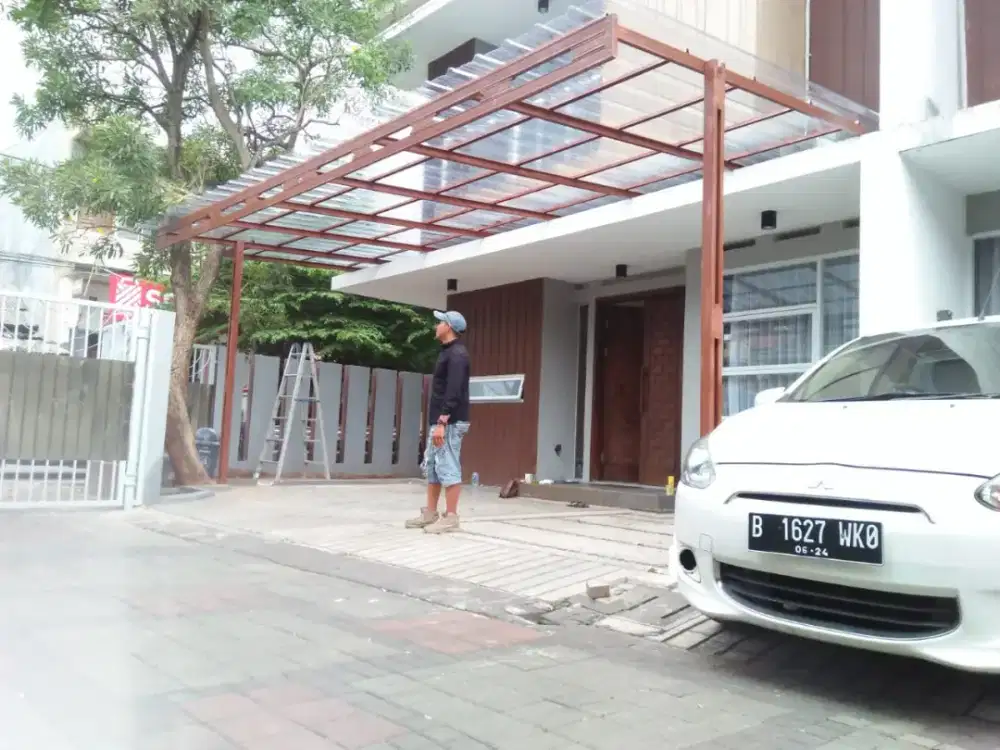 Kanopi carport, kanopi Baja Ringan ,Plafon Ppc, kanopi alderon upvc