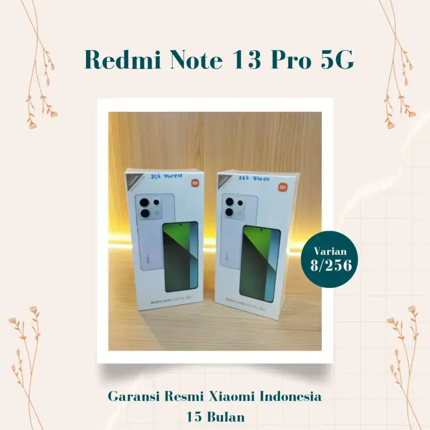 Redmi Note 13 Pro 5G 8/256 Garansi Resmi 15 Bulan.