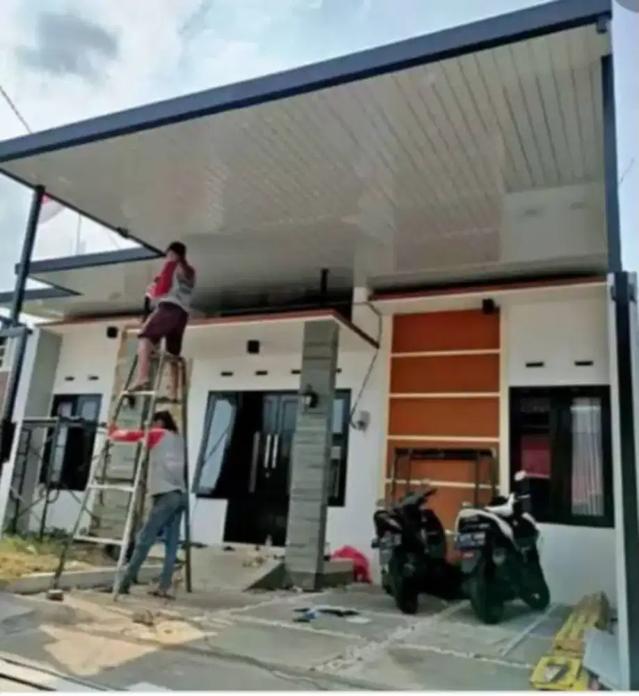 kanopi baja ringan, Canopy besi hollo, rangka baja ringan,plafon PVC