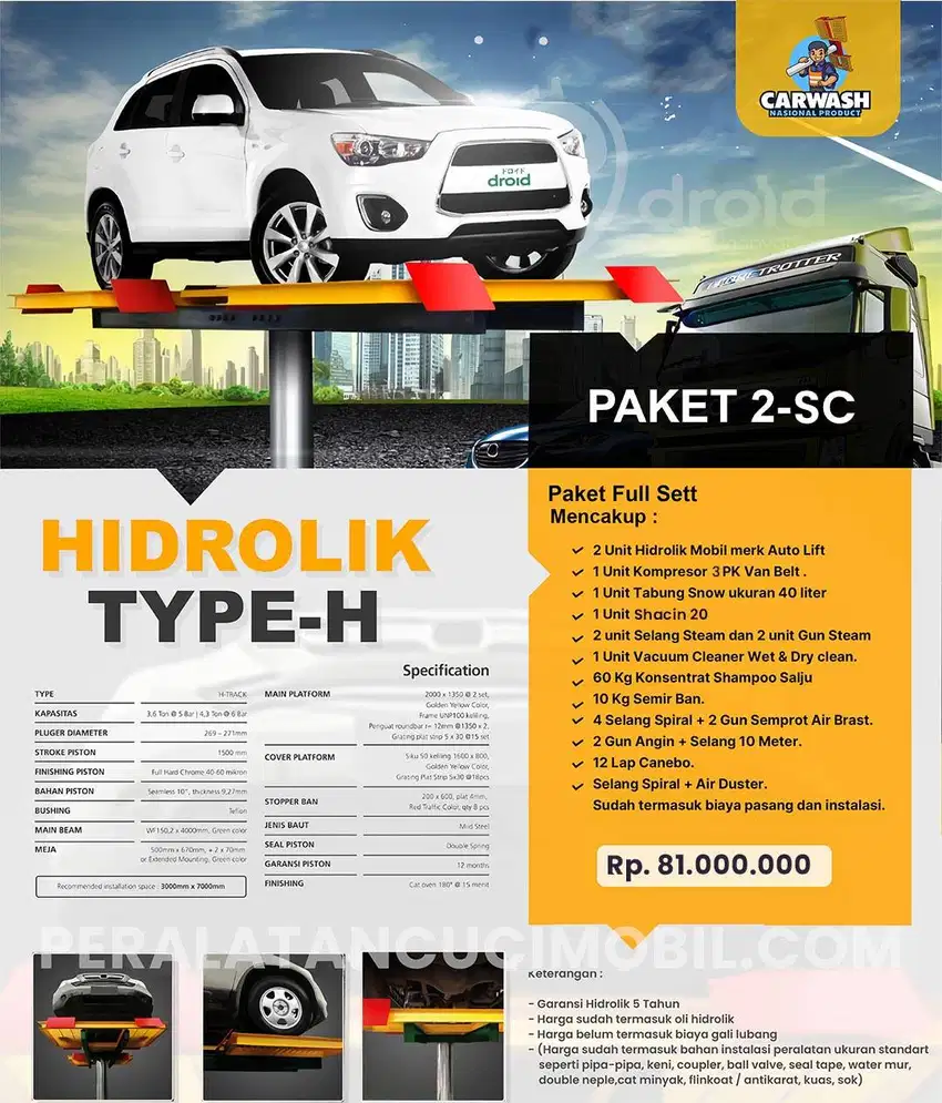 TERBARU PAKETAN CNP 2 HIDROLIK MOBIL TIPE H SC