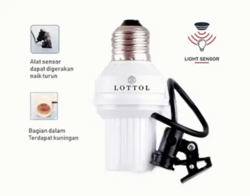 Fitting lampu sensor cahaya otomatis