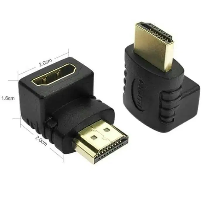 NEW Adapter Connector HDMI L Male To HDMI Female Gold
