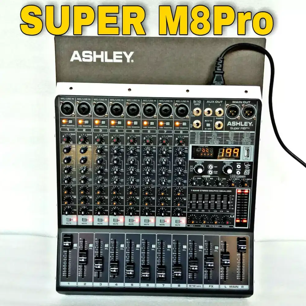 MIXER ASHLEY SUPER M8PRO ORIGINAL SUPER M8 PRO 199DSP EFEK EDIT A B