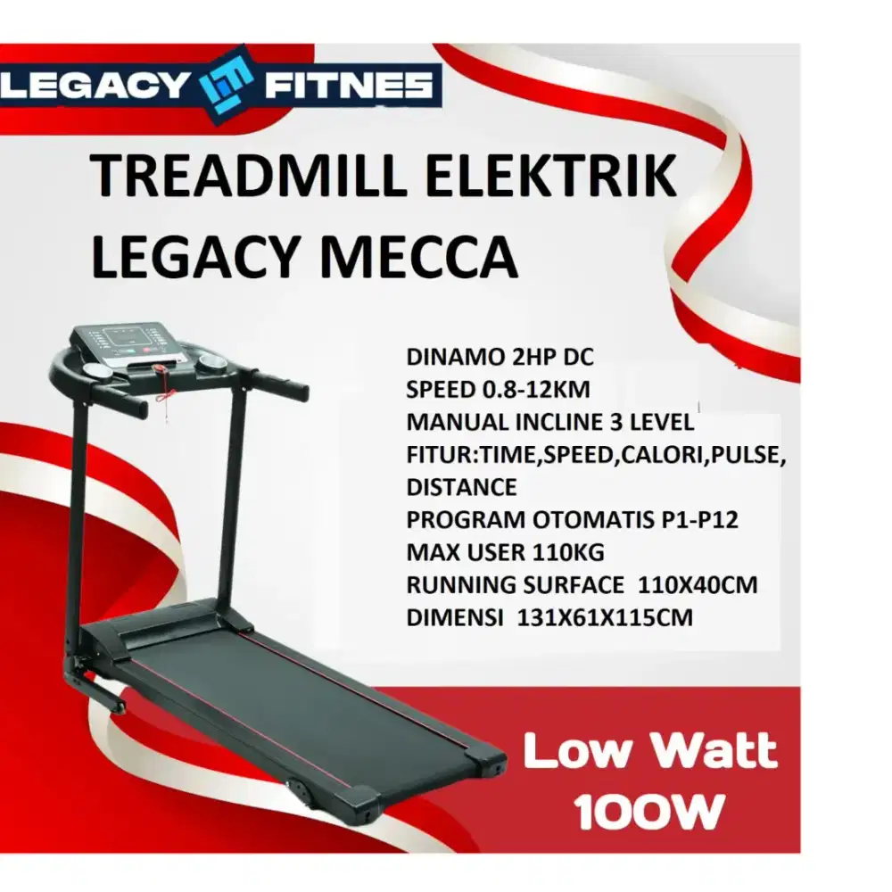 treadmill elektrik motor 2hp siap cod / alat olahraga lari