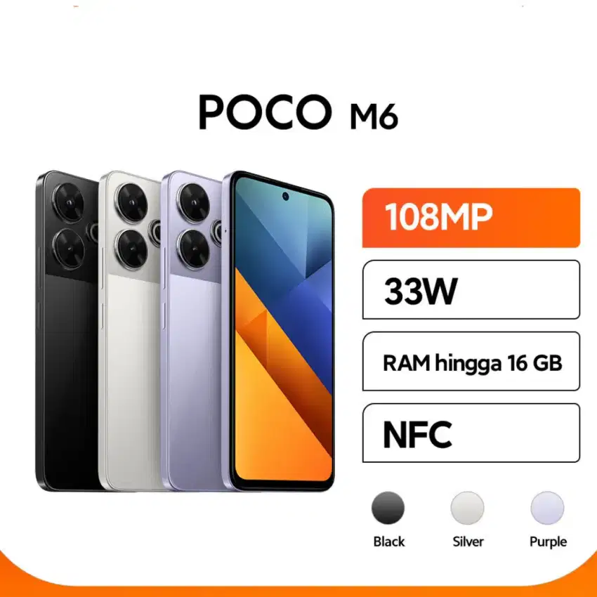 Xiaomi Poco M6 Nfc 8/256 gb New Garansi Resmi