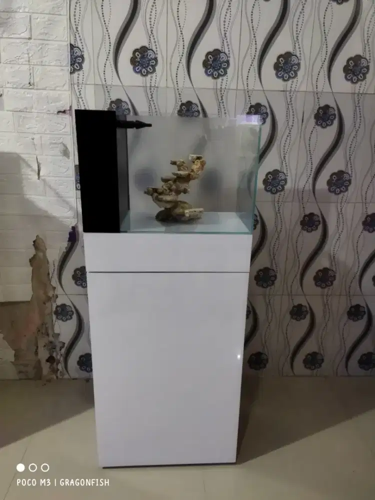 Aquarium optic clear vivaria 45cm dan meja