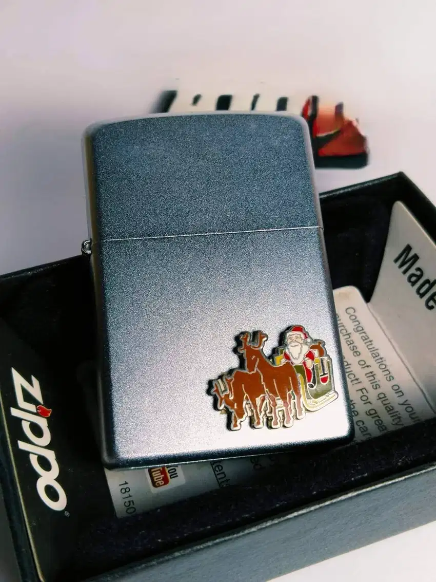 New Zippo Santa Clause Satin Chrome Original Tahun 2008