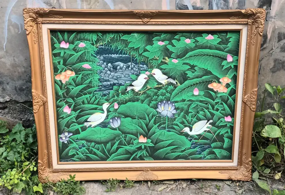 Lukisan burung kanvas