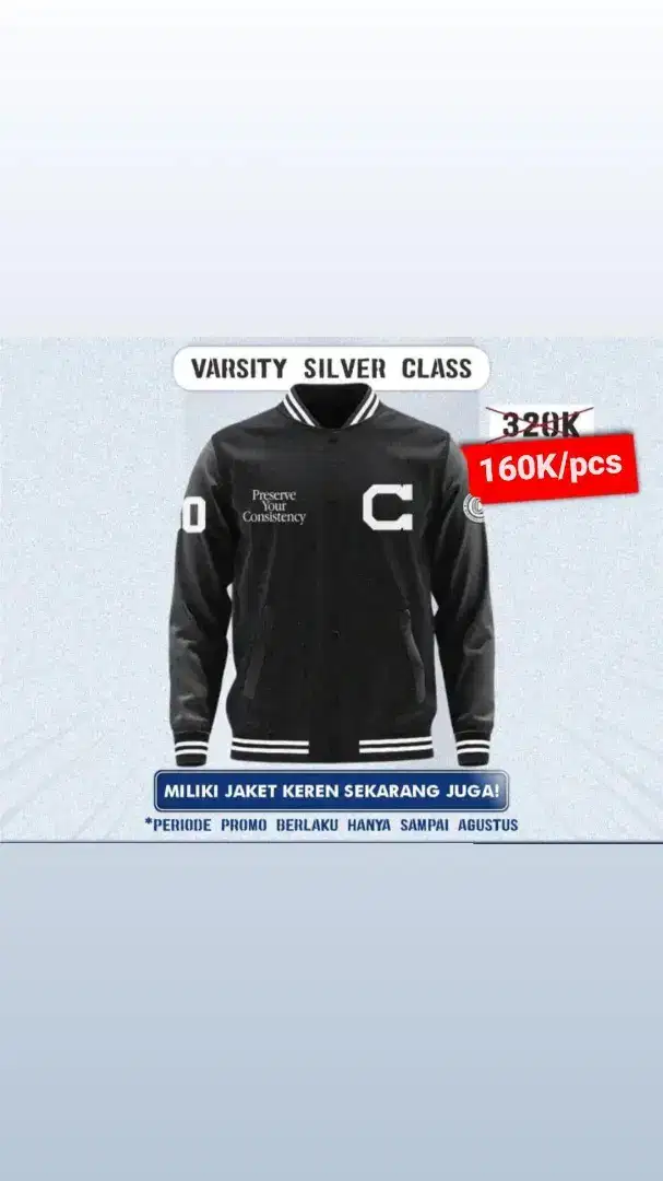 Jaket Varsity Flece Tebal Custom Sekolah/Kuliah