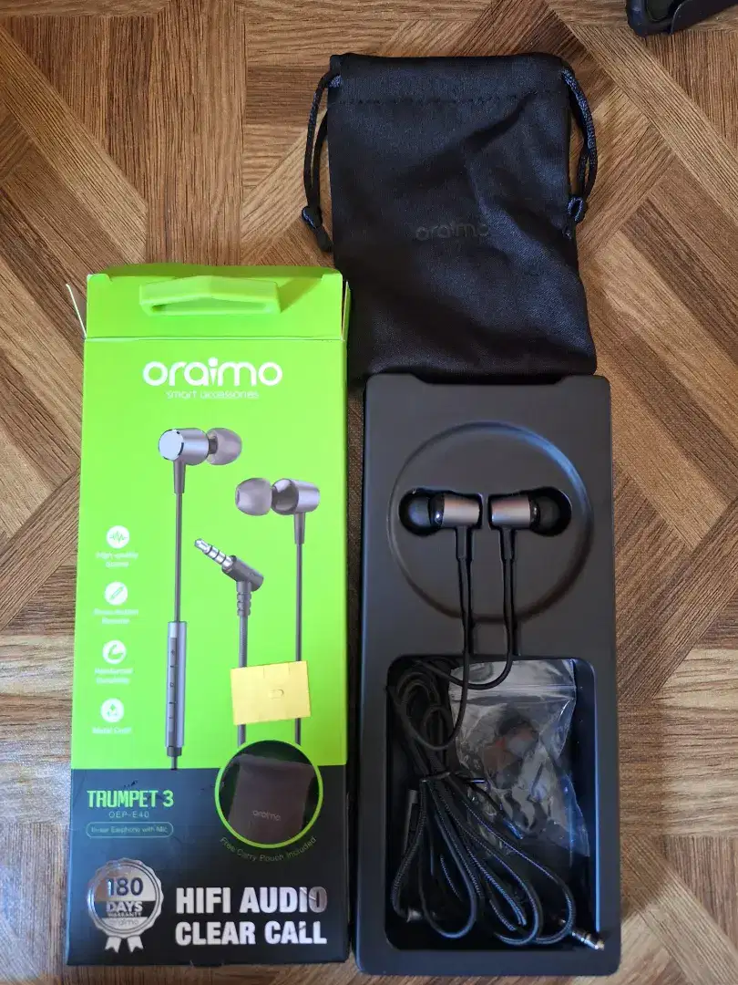 Headset Oraimo Full Bass Wired Earphone Trumpet 3-Black OEP-E40