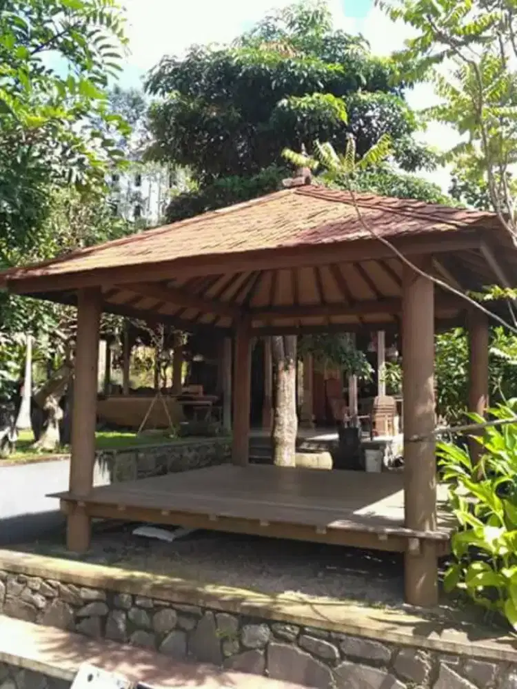Gazebo kayu kelapa ukuran 2.50x2.50 harga satuan unit  20.000.000