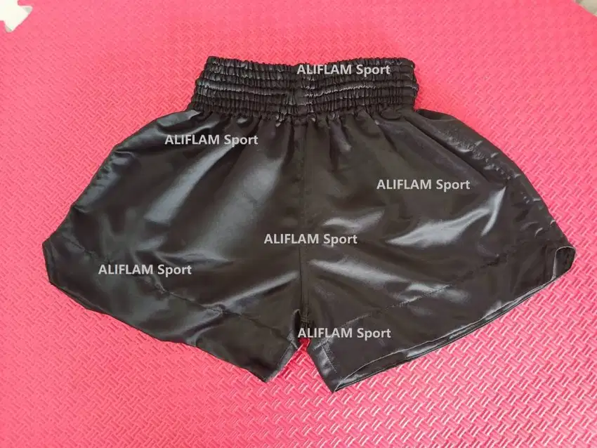 Celana Muaythai Polos HITAM | Celana Kick Boxing Muay Thai Short Pants