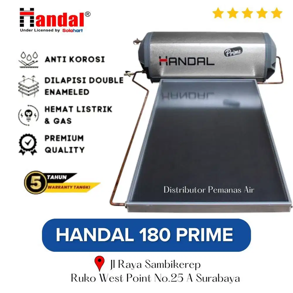 Handal 180 Liter Prime Pemanas Air Mandi Tenaga Matahari Solar Water H