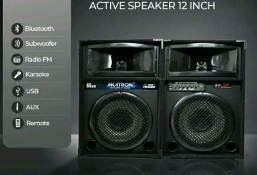 Speaker Aktif Akatron 12in. Sepasang