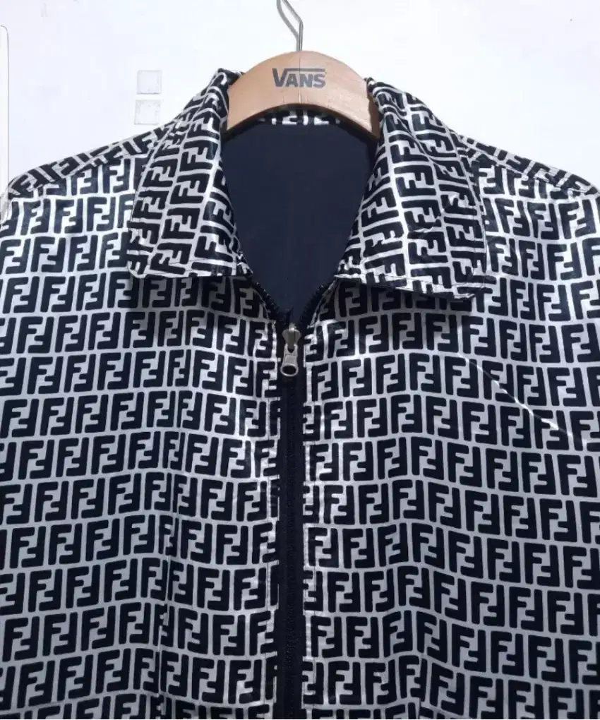 Auth fendi zucca silk monogram reversible jacket