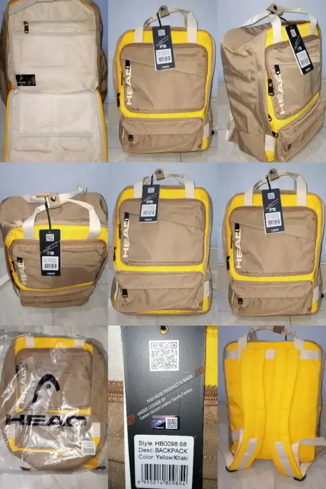 Backpack HEAD Traveller Working Original cap 20 ltr khaki yellow