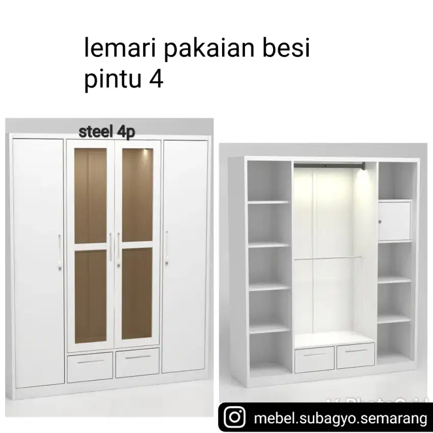 Lemari pakaian besi super jumbo 5 pintu