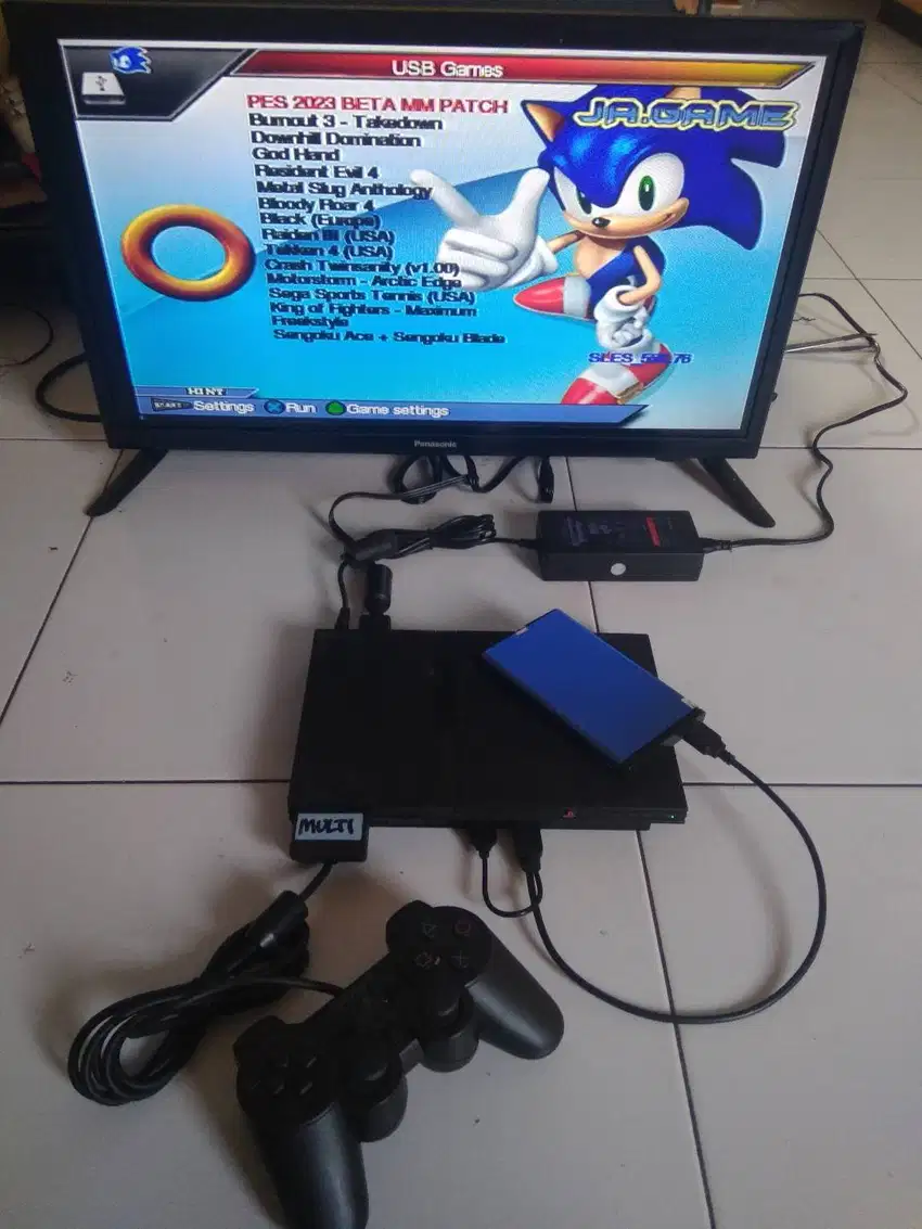 PS 2 Slim Seri Adaptor Hardisk External 40gb Fullgame 1 Stik Mantap