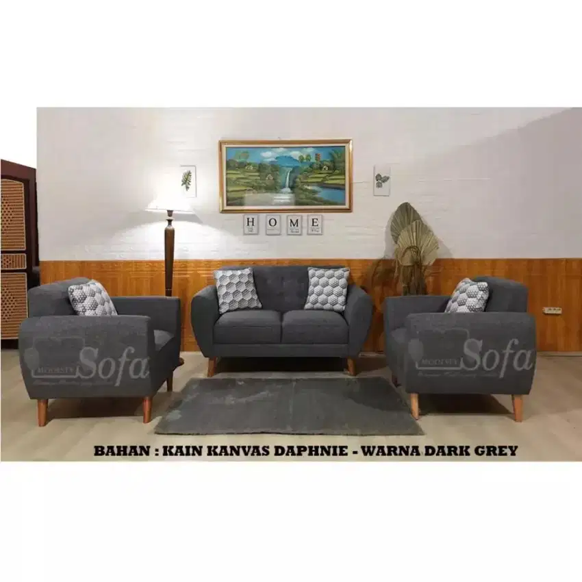 Sofa retro 2+1+1 dan meja. Full busa