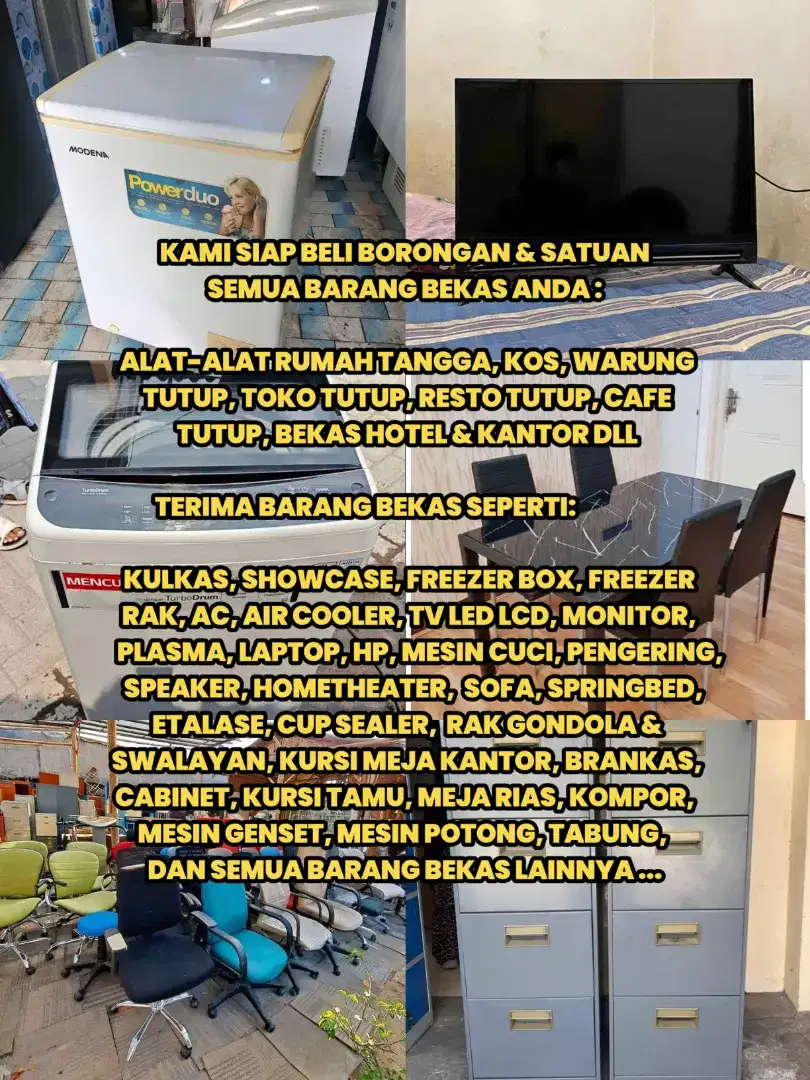 Kami Borong semua Barkas Tv Ac Kulkas Bekas Hotel kantor rumah tangga