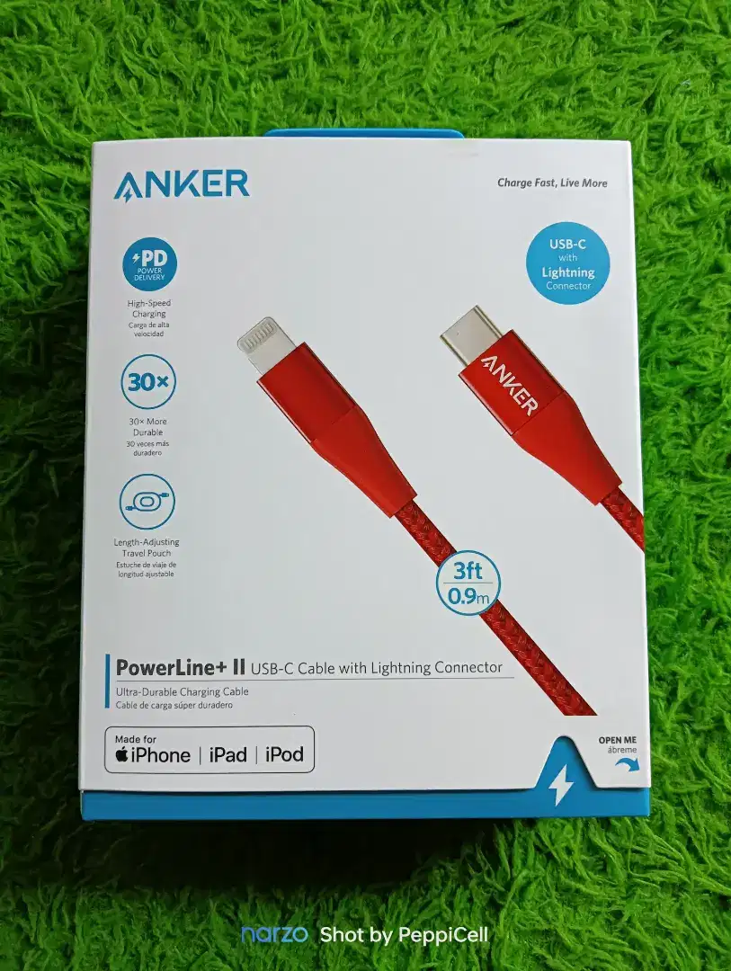 Kabel Charger iPhone USB C to Lightning Anker Braided Nylon