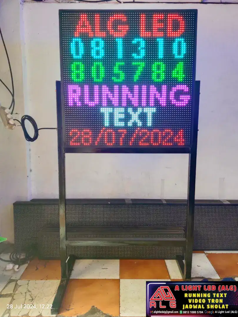 runnig text ukuran collour