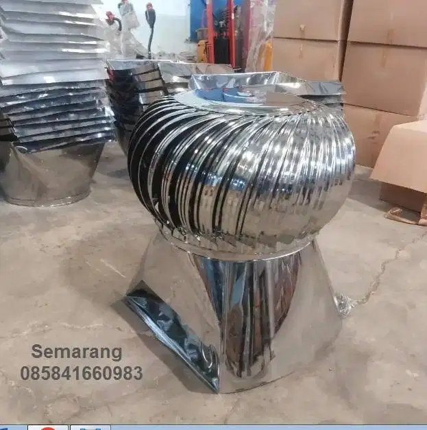 Turbin Ventilator Siklon Atap Alat Sirkulasi Ruangan Stainless 24 in