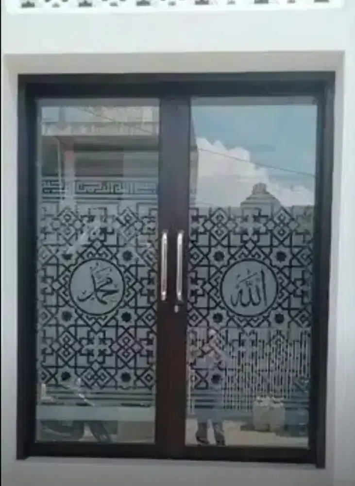 Stiker Kaca Sanblast Kaligrafi