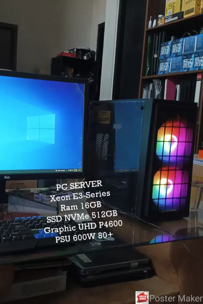 PC Server Xeon E3, Ram 16GB, SSD NVMe UltraSpeed