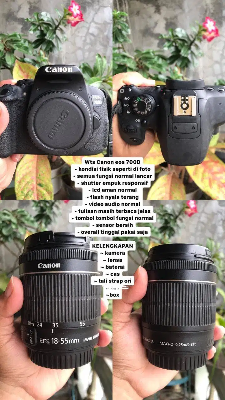 Canon DSLR 700D Lensa Kit