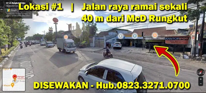 Toko bersebelahan McDonald - Rungkut Disewakan Cepat & Murah