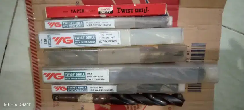 Mata bor twist drill HSS merk YG dan nachi