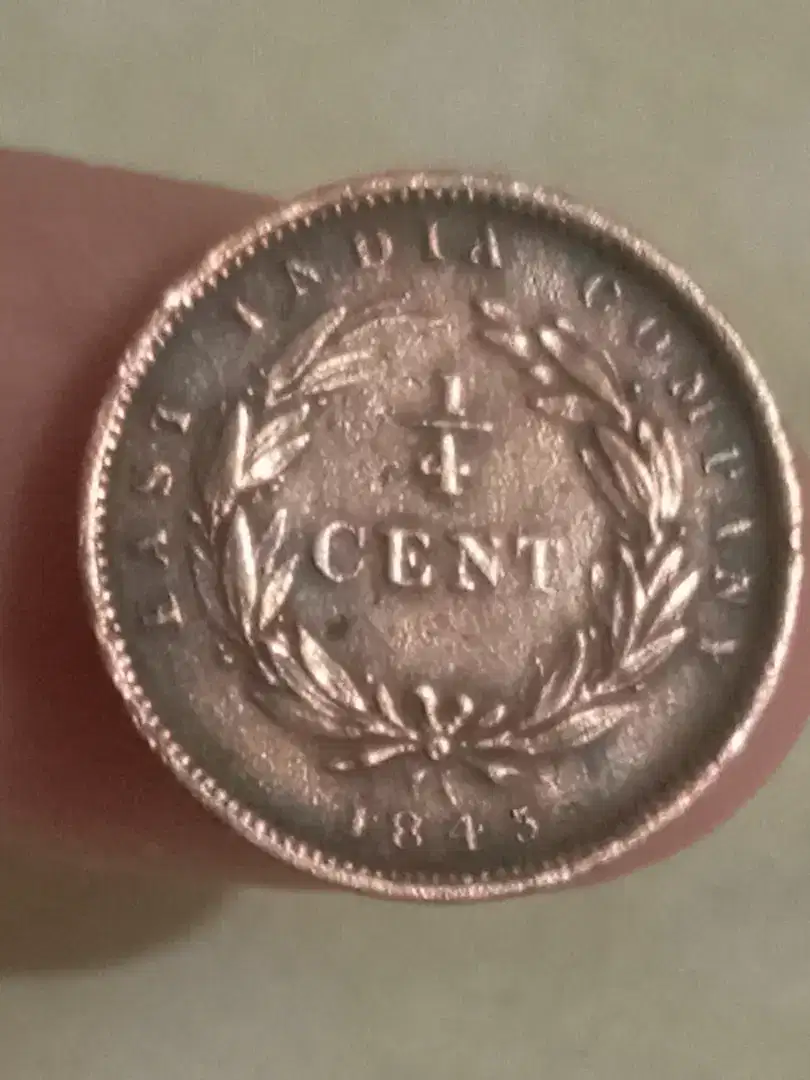 Koin langka 1/4 cent Queen Victoria th. 1845