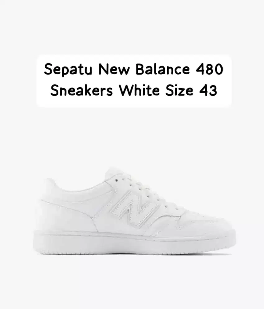 Sepatu New Balance 480 Sneakers White Size 43 Brand New Murah