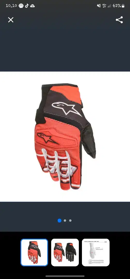 Sarung tangan Alpinestars Glove MM93 size M orignal authentic