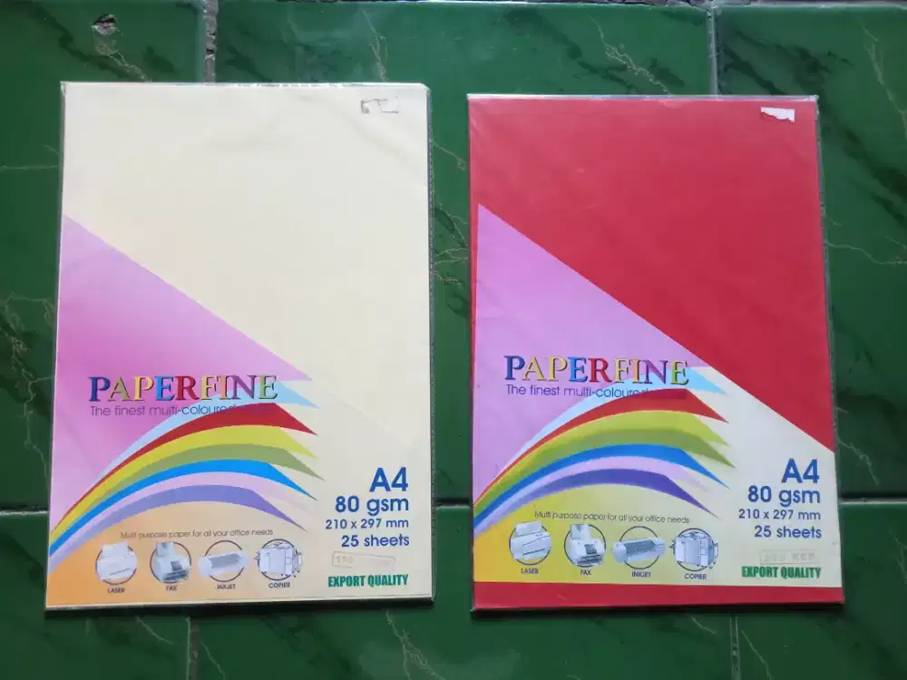2 PAK KERTAS WARNA BARU PAPERFINE COLOURED PAPER